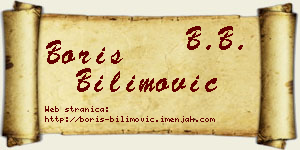 Boris Bilimović vizit kartica